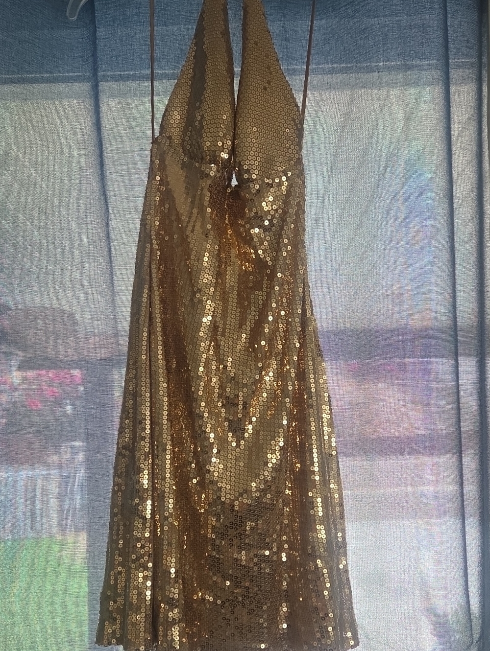 Gold Sequin Backless Dress - Elegant Party Skirt